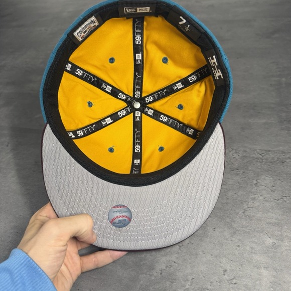 Hat Club Minnesota Twins‎ New Era Cap 7 1/4 Aqua Teal Blue Gold Maroon Burgundy - Picture 6 of 8